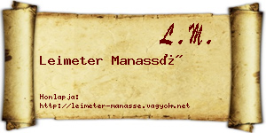 Leimeter Manassé névjegykártya